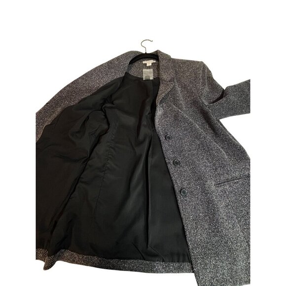 Coldwater Creek Women's Tweed Black & White Three Button Blazer Jacket Size 16 - Picture 8 of 9